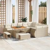 vidaXL Garden Sofa Set 12 pcs Black poly rattan