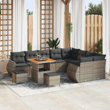 vidaXL Garden Sofa Set 12 pcs Black poly rattan