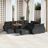 vidaXL Tuinbank Set 13 pcs Zwart poly rattan