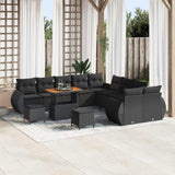 vidaXL Tuinbank Set 13 pcs Zwart poly rattan