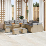 vidaXL Tuinbank Set 13 pcs Zwart poly rattan