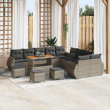 vidaXL Tuinbank Set 13 pcs Zwart poly rattan
