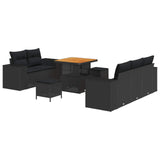 vidaXL Tuinbank Set 8 pcs Zwart poly rattan