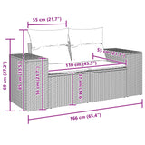vidaXL Tuinbank Set 8 pcs Zwart poly rattan