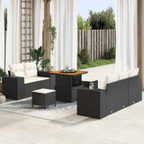 vidaXL Tuinbank Set 8 pcs Zwart poly rattan