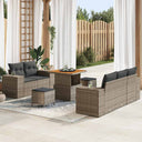 vidaXL Tuinbank Set 8 pcs Zwart poly rattan