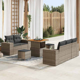 vidaXL Tuinbank Set 8 pcs Zwart poly rattan