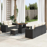 vidaXL Tuinbank Set 8 pcs Zwart poly rattan