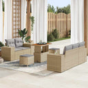 vidaXL Tuinbank Set 8 pcs Zwart poly rattan