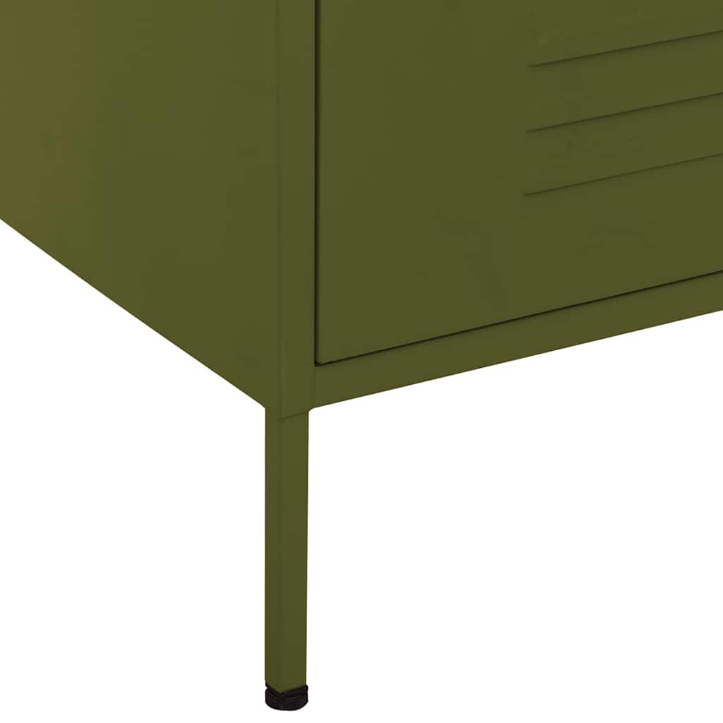 vidaXL Ladekast 80x35x101,5 cm staal olijfgroen