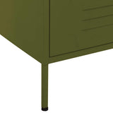 vidaXL Ladekast 80x35x101,5 cm staal olijfgroen