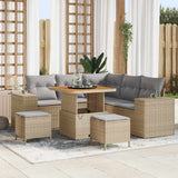 vidaXL Tuinbank Set met kussen 8 pcs Zwart poly rattan