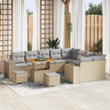 vidaXL Tuinbank Set met kussen 12 pcs Zwart poly rattan