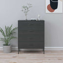 vidaXL Ladekast 80x35x101,5 cm staal olijfgroen