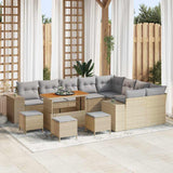 vidaXL Tuinbank Set met kussen 12 pcs Zwart poly rattan