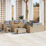 vidaXL Tuinbank Set met kussen 13 pcs Zwart poly rattan