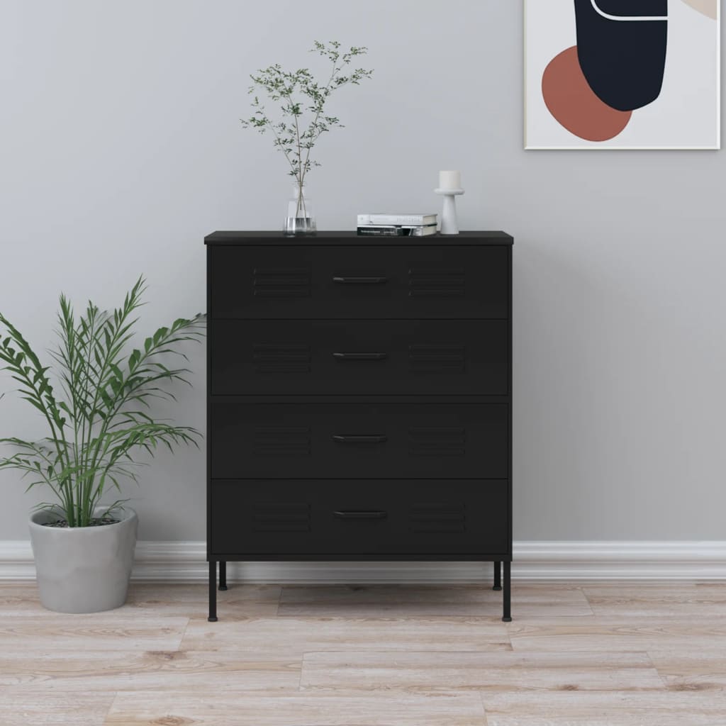 vidaXL Ladekast 80x35x101,5 cm staal olijfgroen