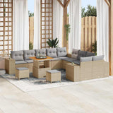 vidaXL Tuinbank Set met kussen 13 pcs Zwart poly rattan