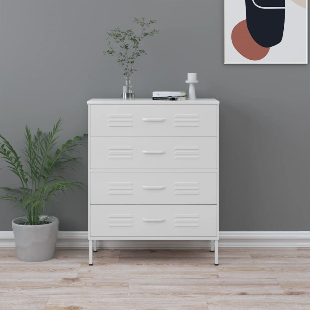 vidaXL Ladekast 80x35x101,5 cm staal olijfgroen