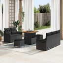 vidaXL Garden Sofa Set with cushions 8 pcs Black poly rattan