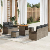 vidaXL Garden Sofa Set with cushions 8 pcs Black poly rattan