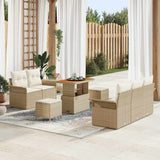 vidaXL Garden Sofa Set with cushions 8 pcs Black poly rattan