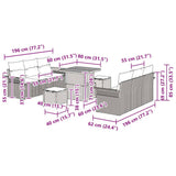 vidaXL Tuinbank Set met kussen 9 pcs Zwart poly rattan
