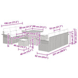 vidaXL Tuinbank Set met kussen 10 pcs Zwart poly rattan