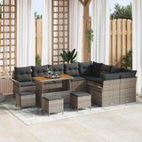vidaXL Tuinbank Set met kussen 12 pcs Zwart poly rattan