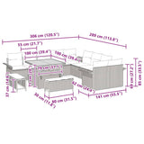 vidaXL Tuinbank Set met kussen 13 pcs Zwart poly rattan
