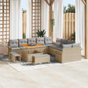 vidaXL Tuinbank Set met kussen 13 pcs Zwart poly rattan