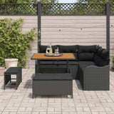 vidaXL Tuinbank Set met kussen 8 pcs Zwart poly rattan