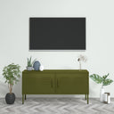 vidaXL TV Cabinet 105x35x50 cm Steel Olive Green