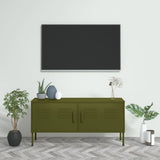 vidaXL TV Cabinet 105x35x50 cm Steel Olive Green