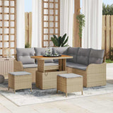 vidaXL Tuinbank Set met kussen 8 pcs Zwart poly rattan
