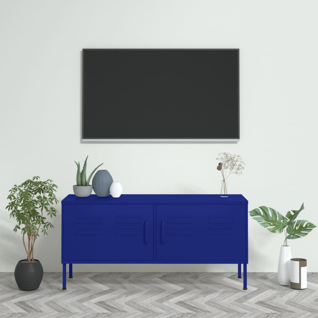 vidaXL TV Cabinet 105x35x50 cm Steel Olive Green