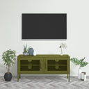 vidaXL Tv-meubel 105x35x50 cm staal olijfgroen