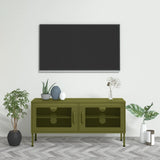 vidaXL Tv-meubel 105x35x50 cm staal olijfgroen