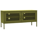 vidaXL Tv-meubel 105x35x50 cm staal olijfgroen