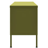 vidaXL Tv-meubel 105x35x50 cm staal olijfgroen
