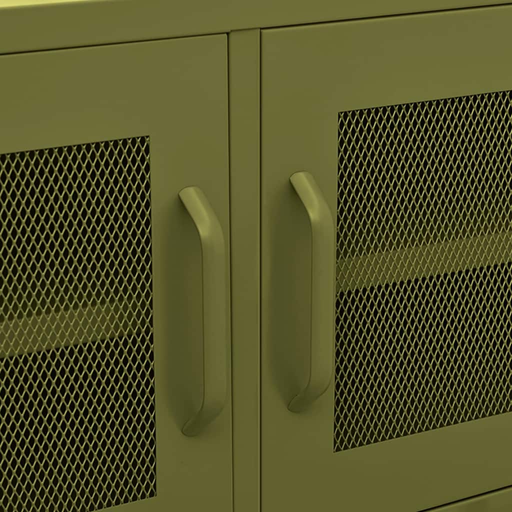 vidaXL Tv-meubel 105x35x50 cm staal olijfgroen