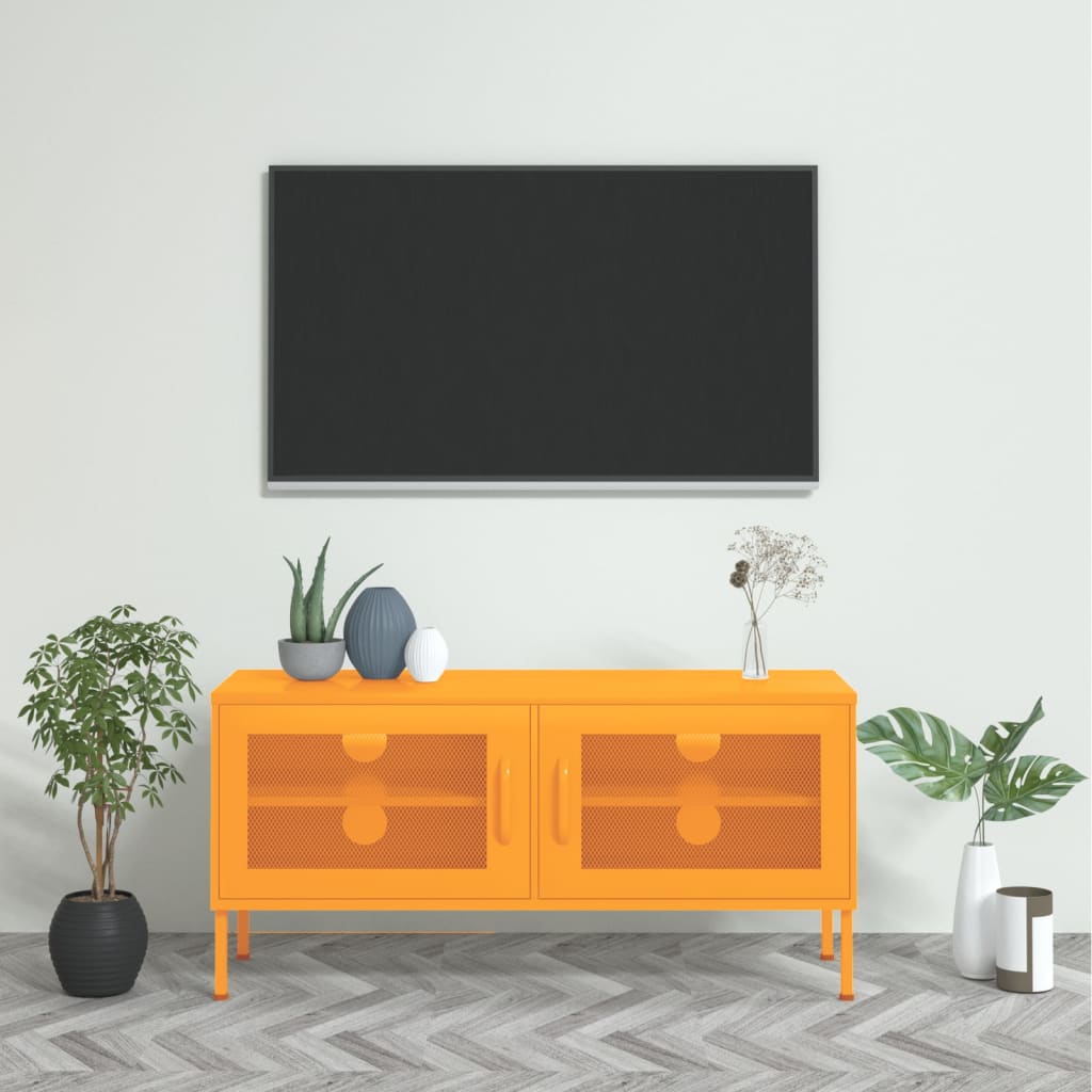 vidaXL Tv-meubel 105x35x50 cm staal olijfgroen