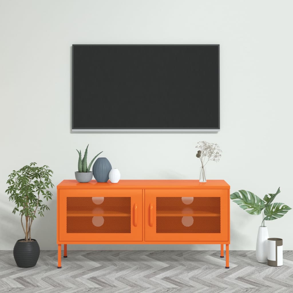 vidaXL Tv-meubel 105x35x50 cm staal olijfgroen
