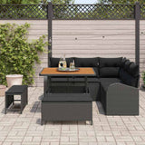 vidaXL Tuinbank Set met kussen 8 pcs Zwart poly rattan