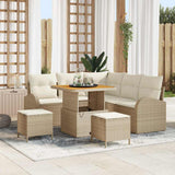 vidaXL Tuinbank Set met kussen 8 pcs Zwart poly rattan