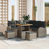 vidaXL Tuinbank Set met kussen 8 pcs Zwart poly rattan