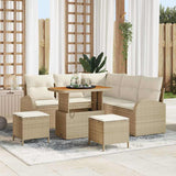 vidaXL Tuinbank Set met kussen 8 pcs Zwart poly rattan