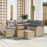 vidaXL Tuinbank Set met kussen 8 pcs Zwart poly rattan
