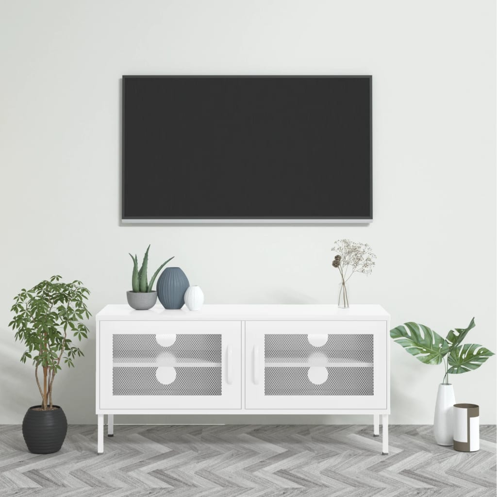 vidaXL Tv-meubel 105x35x50 cm staal olijfgroen