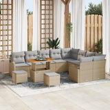 vidaXL Tuinbank Set met kussen 12 pcs Zwart poly rattan